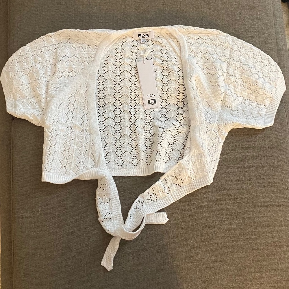 525 XS Crop Top coverup white Born in Brooklyn new with tags